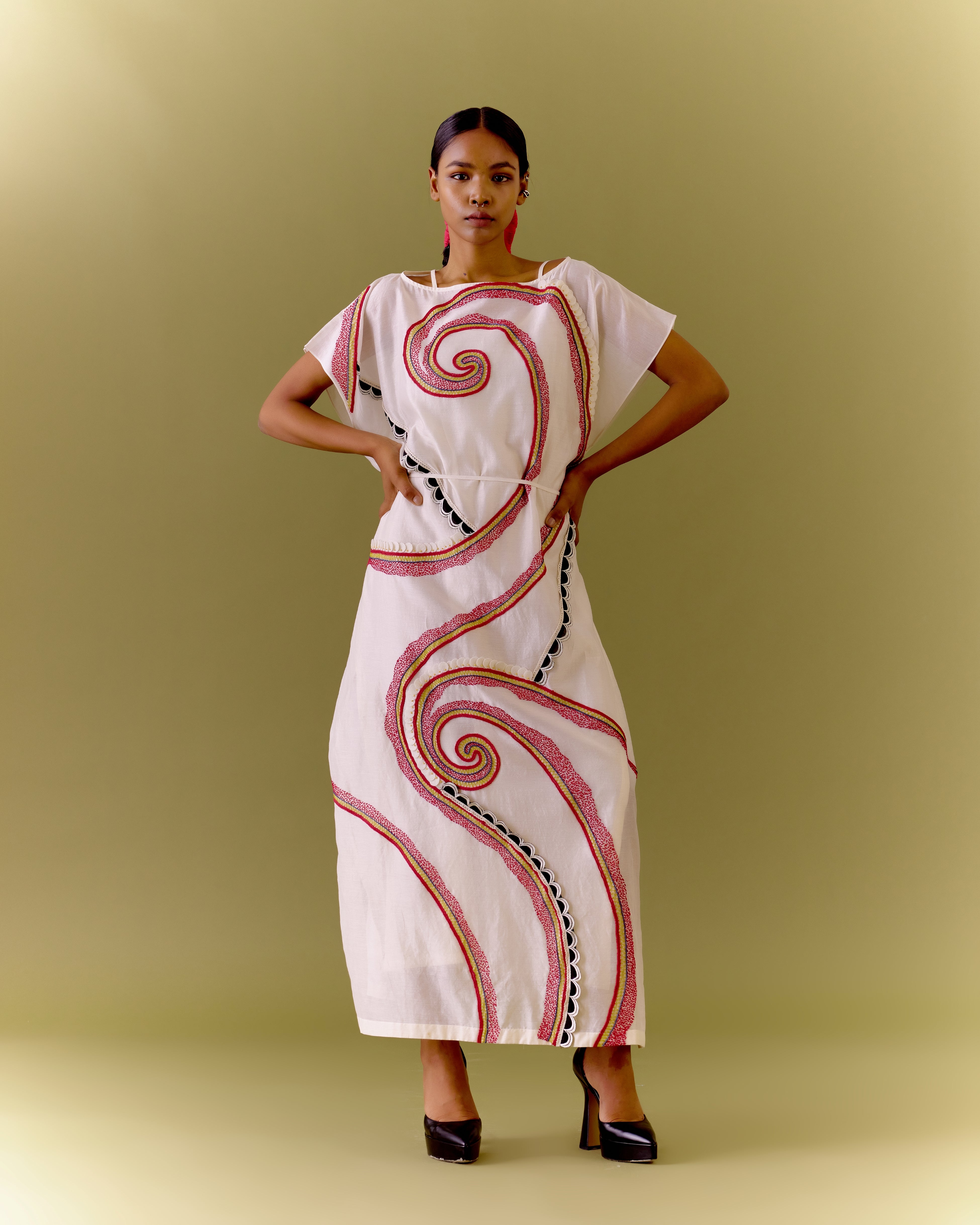 SWIRL KAAFTAN IVORY