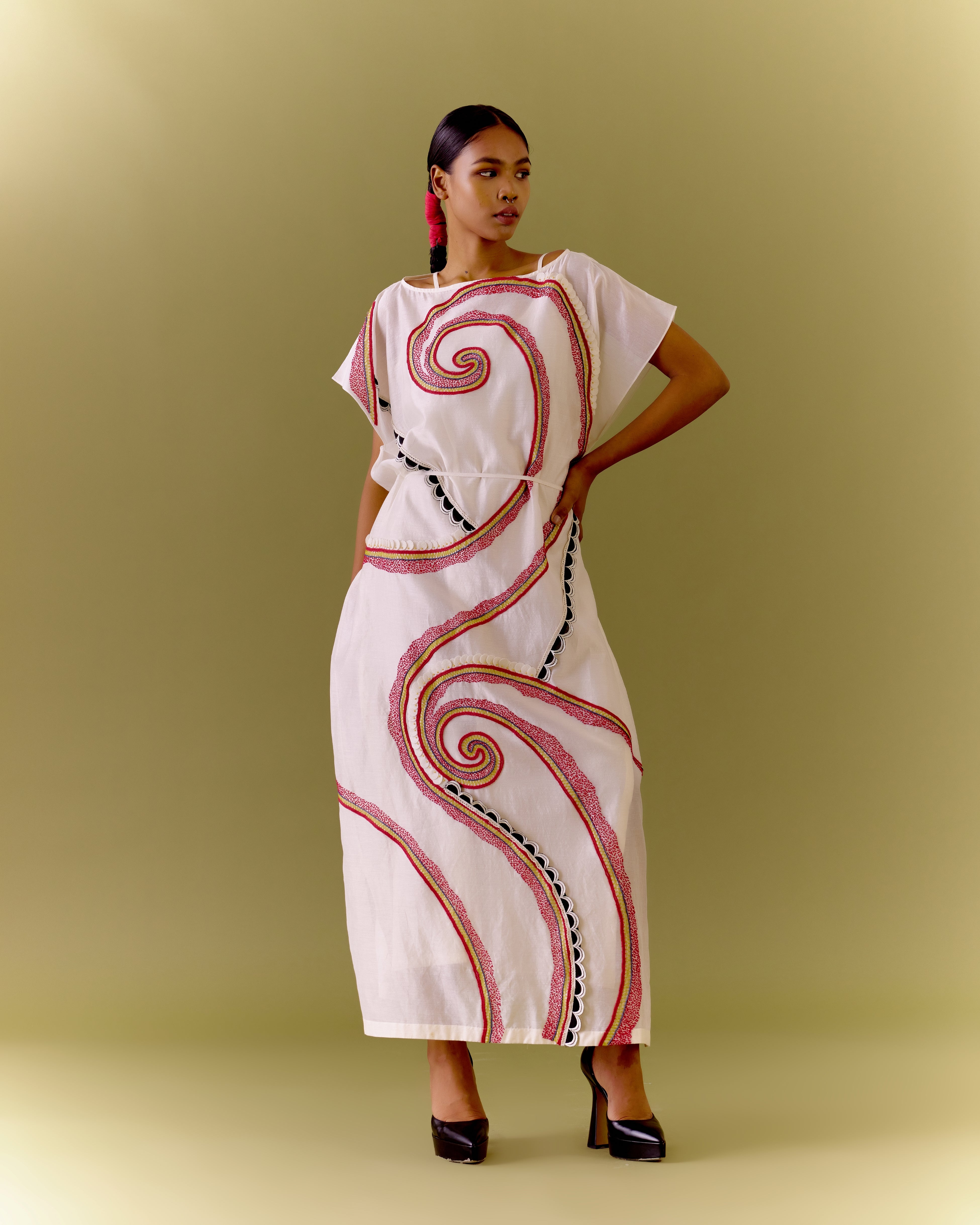 SWIRL KAAFTAN IVORY