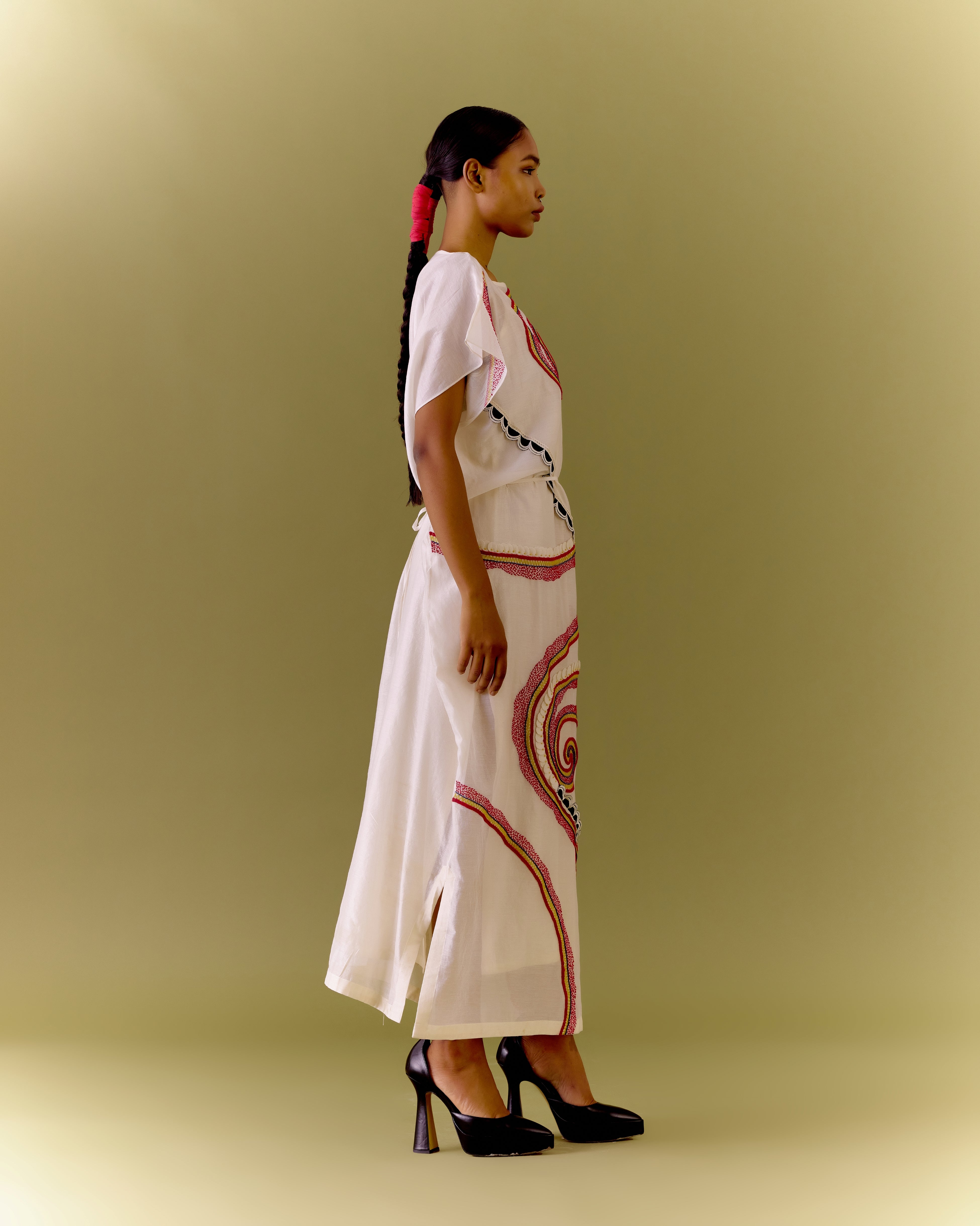 SWIRL KAAFTAN IVORY