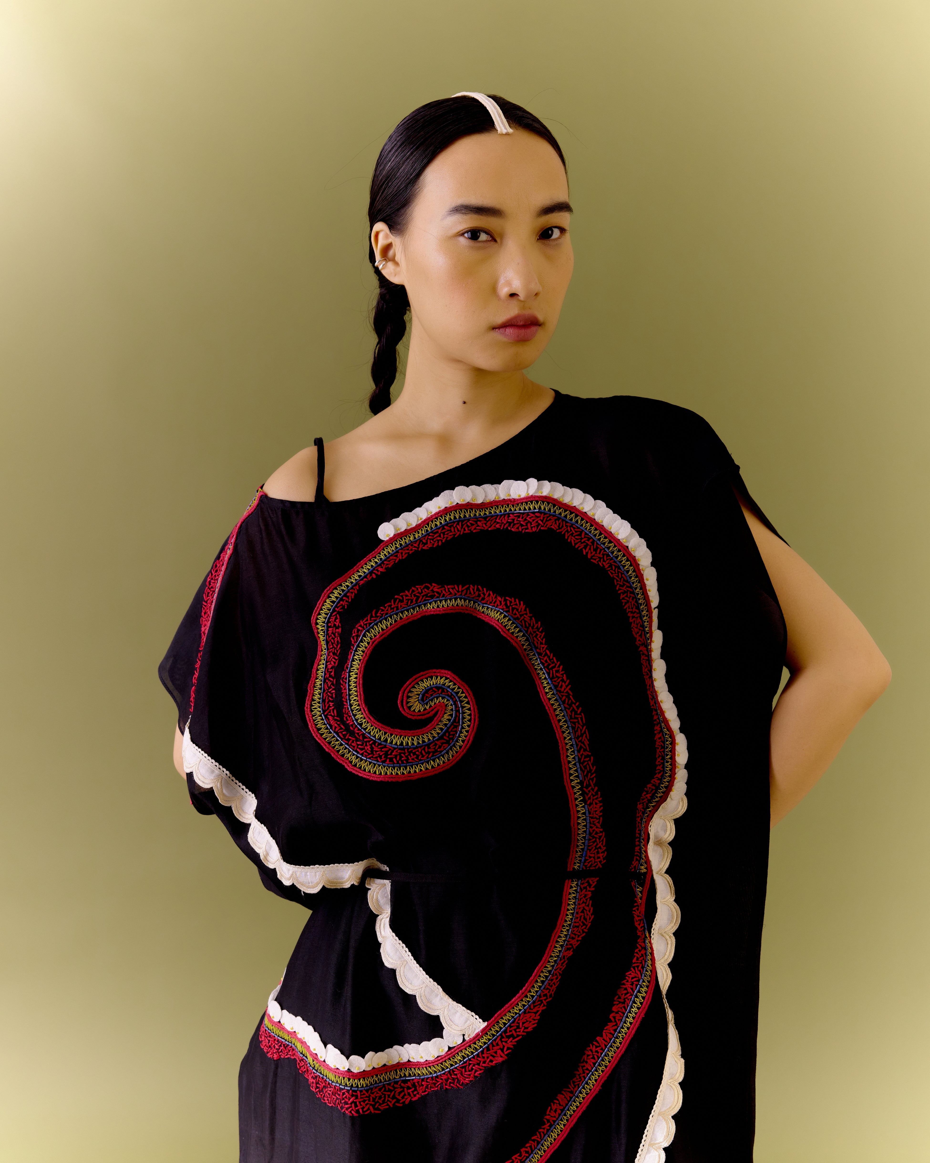 SWIRL KAFTAAN  BLACK