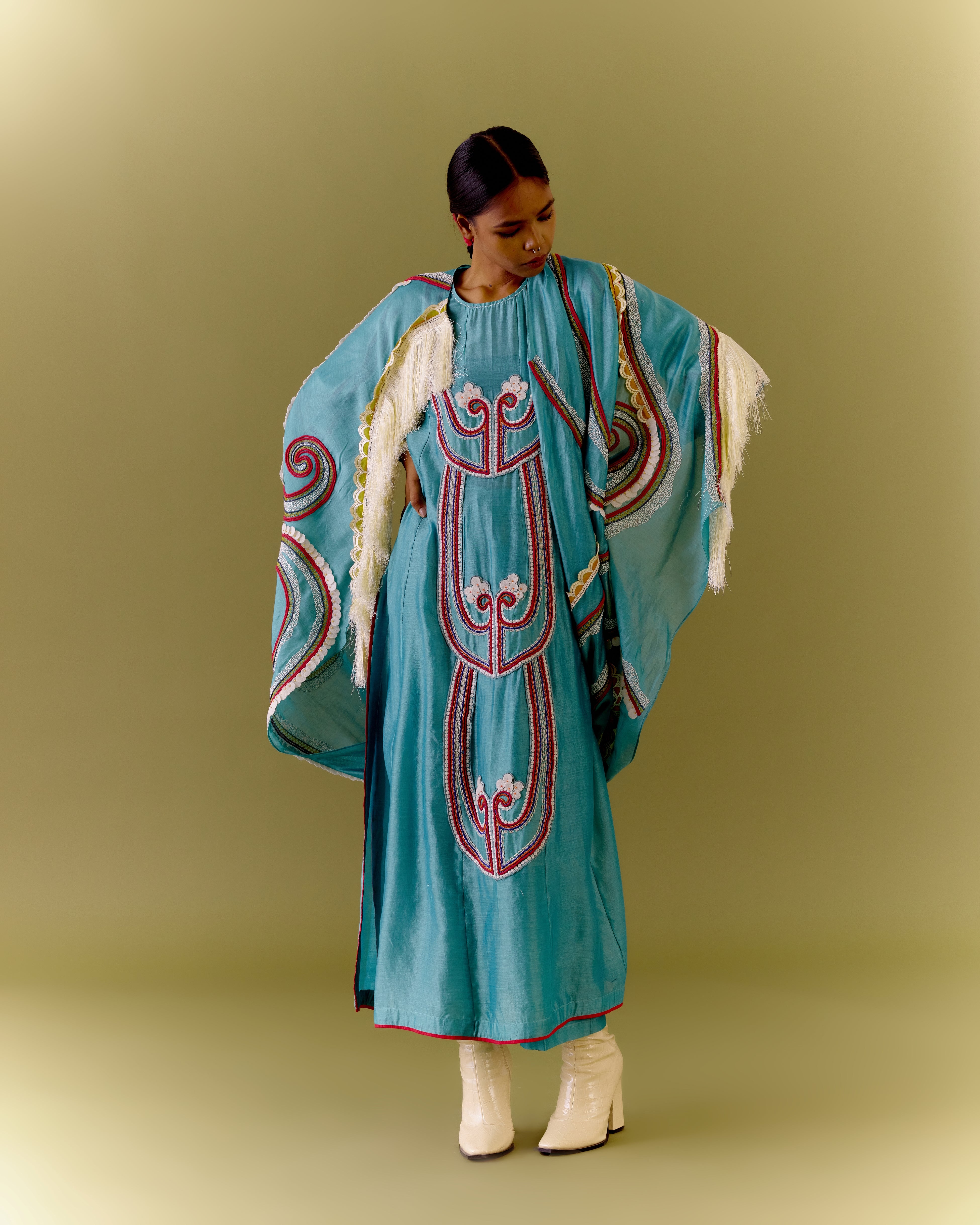 ENCHANTED STRAIGHT KURTA (SAGE)