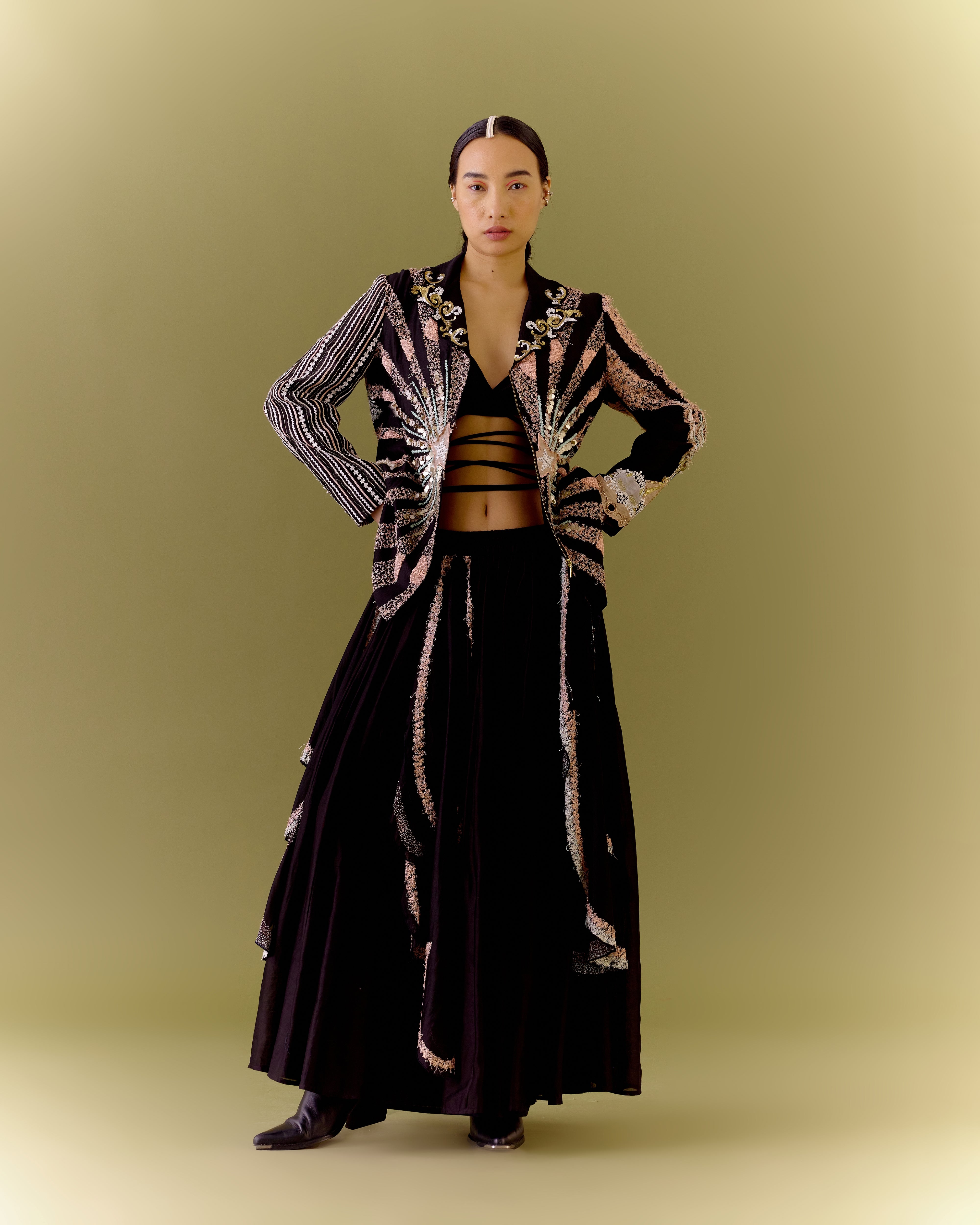 CARNIVAL JACKET & SKIRT SET ( BLACK )