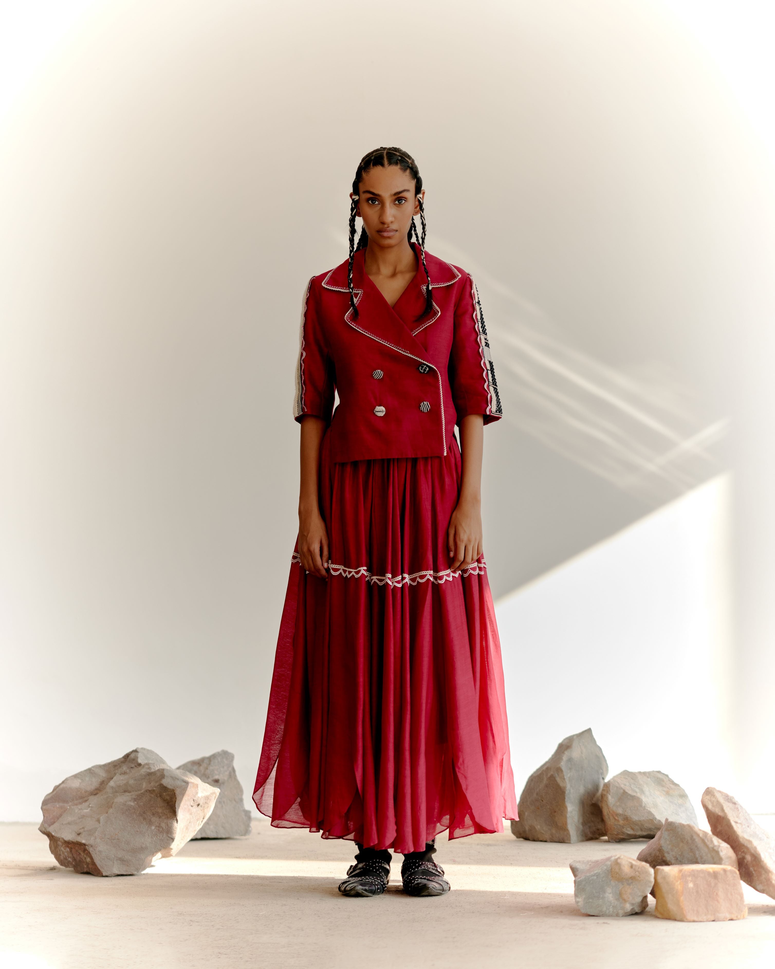 EMORI JACKET SET - MAROON