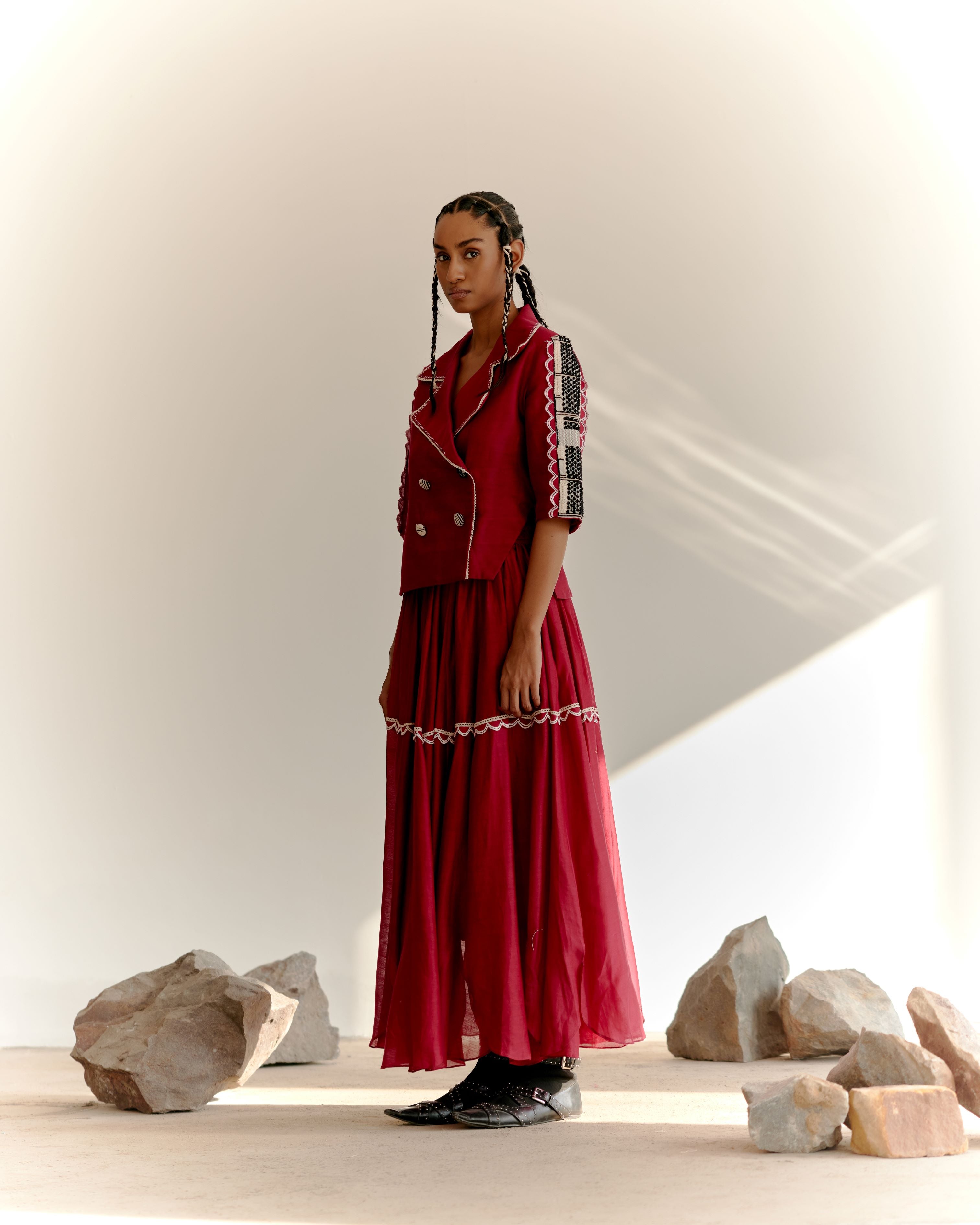 EMORI JACKET SET - MAROON