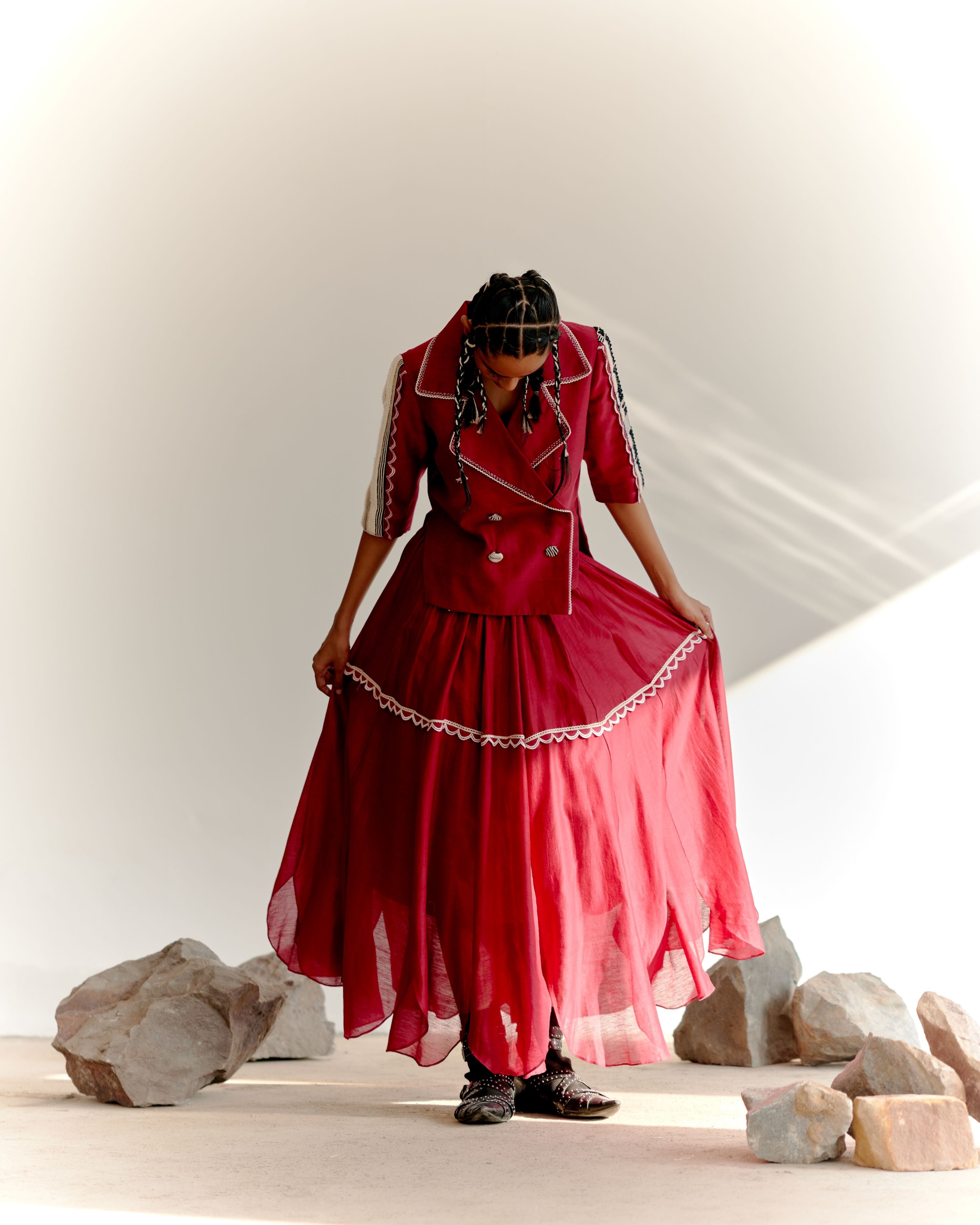 EMORI JACKET SET - MAROON
