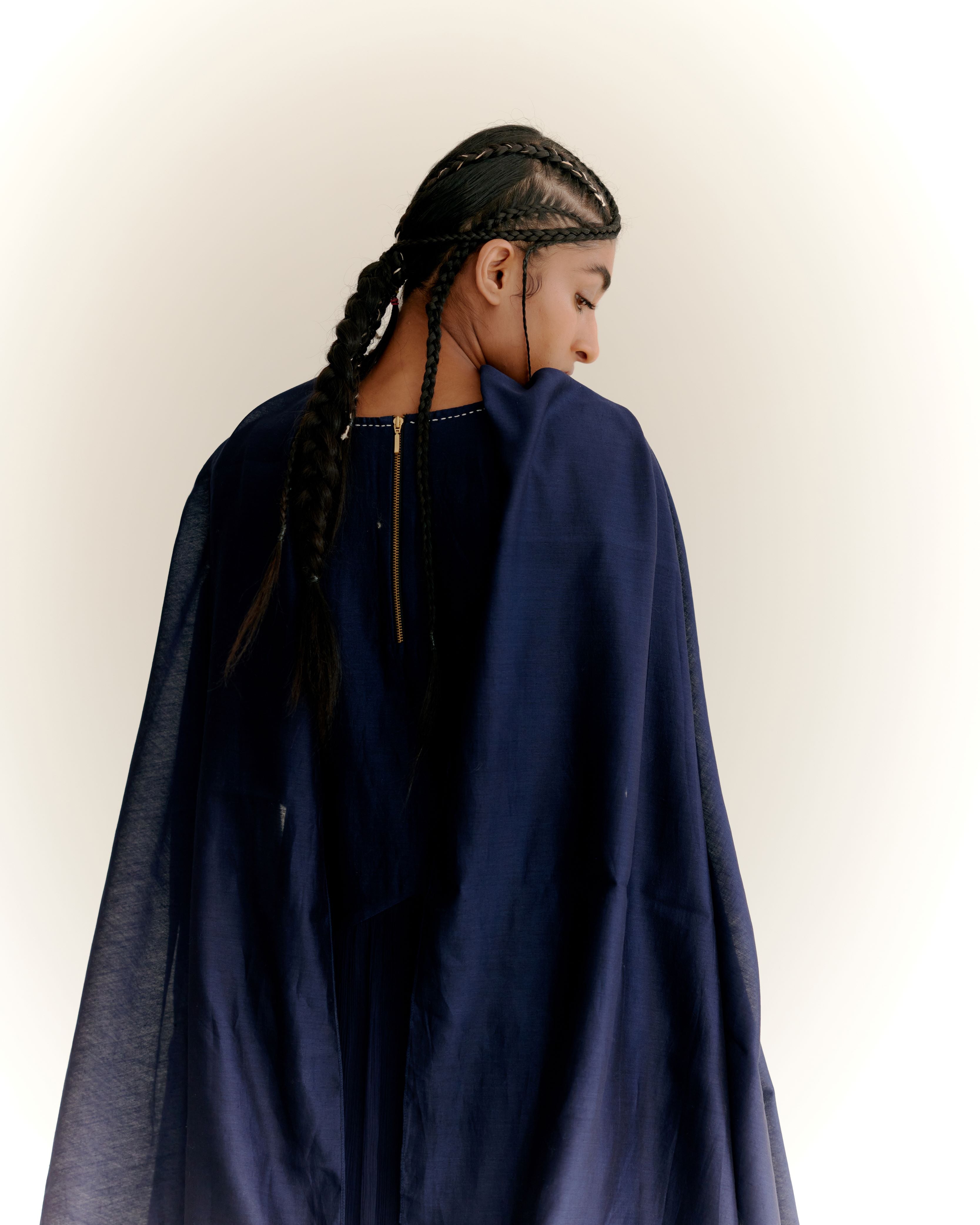 PAISLEY STRAIGHT KURTA - INDIGO