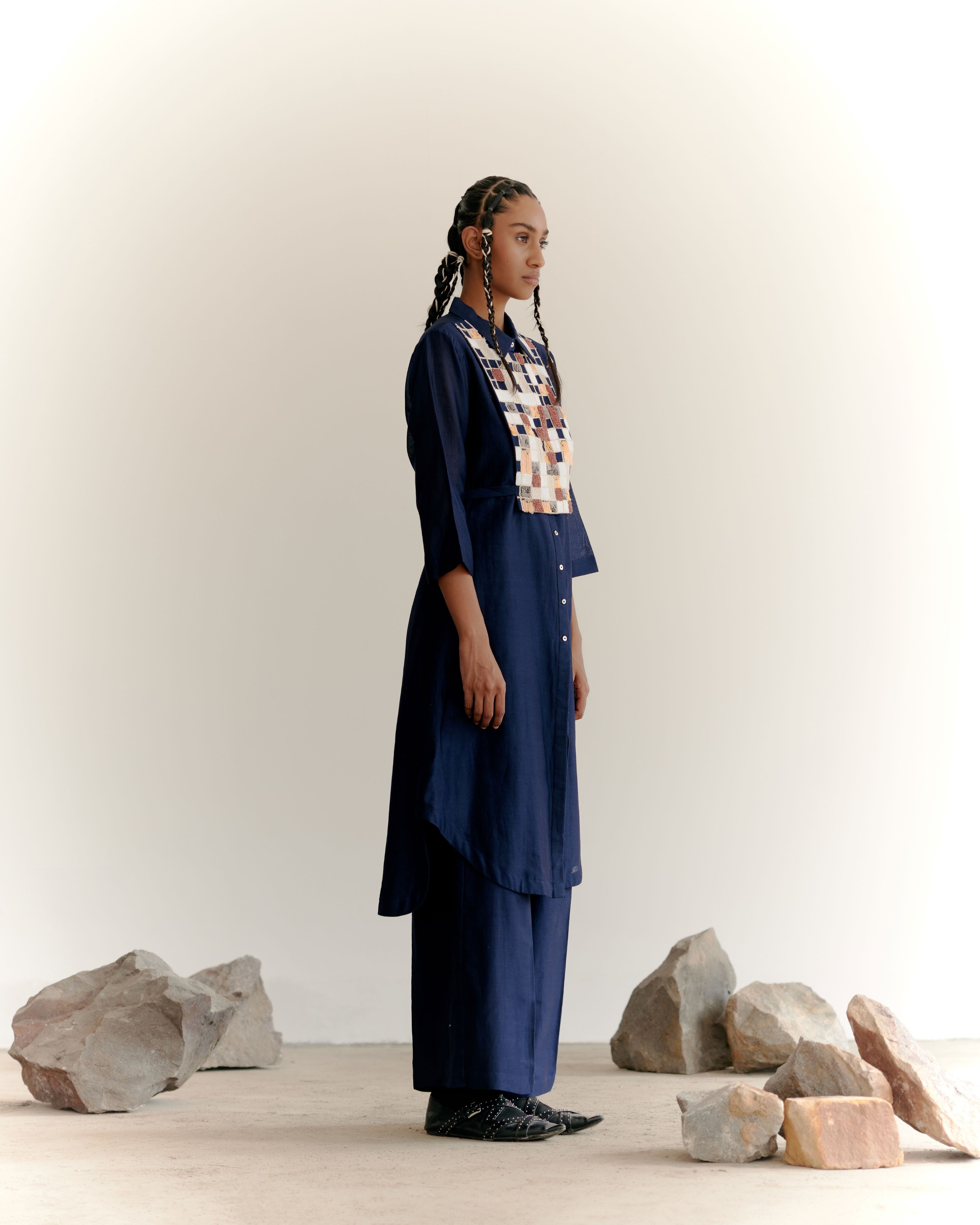 STATEMENT SHIRT SET - INDIGO