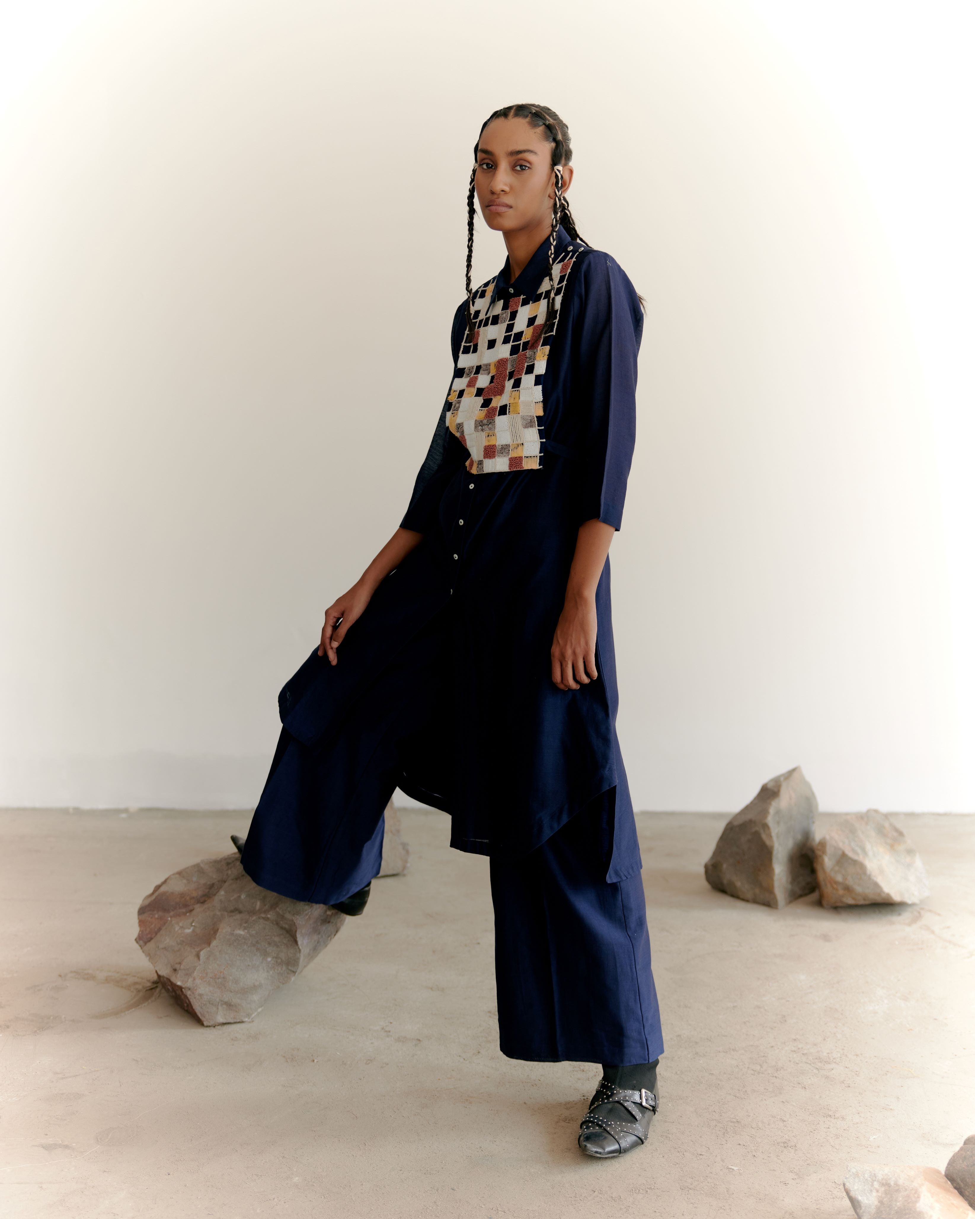 STATEMENT SHIRT SET - INDIGO
