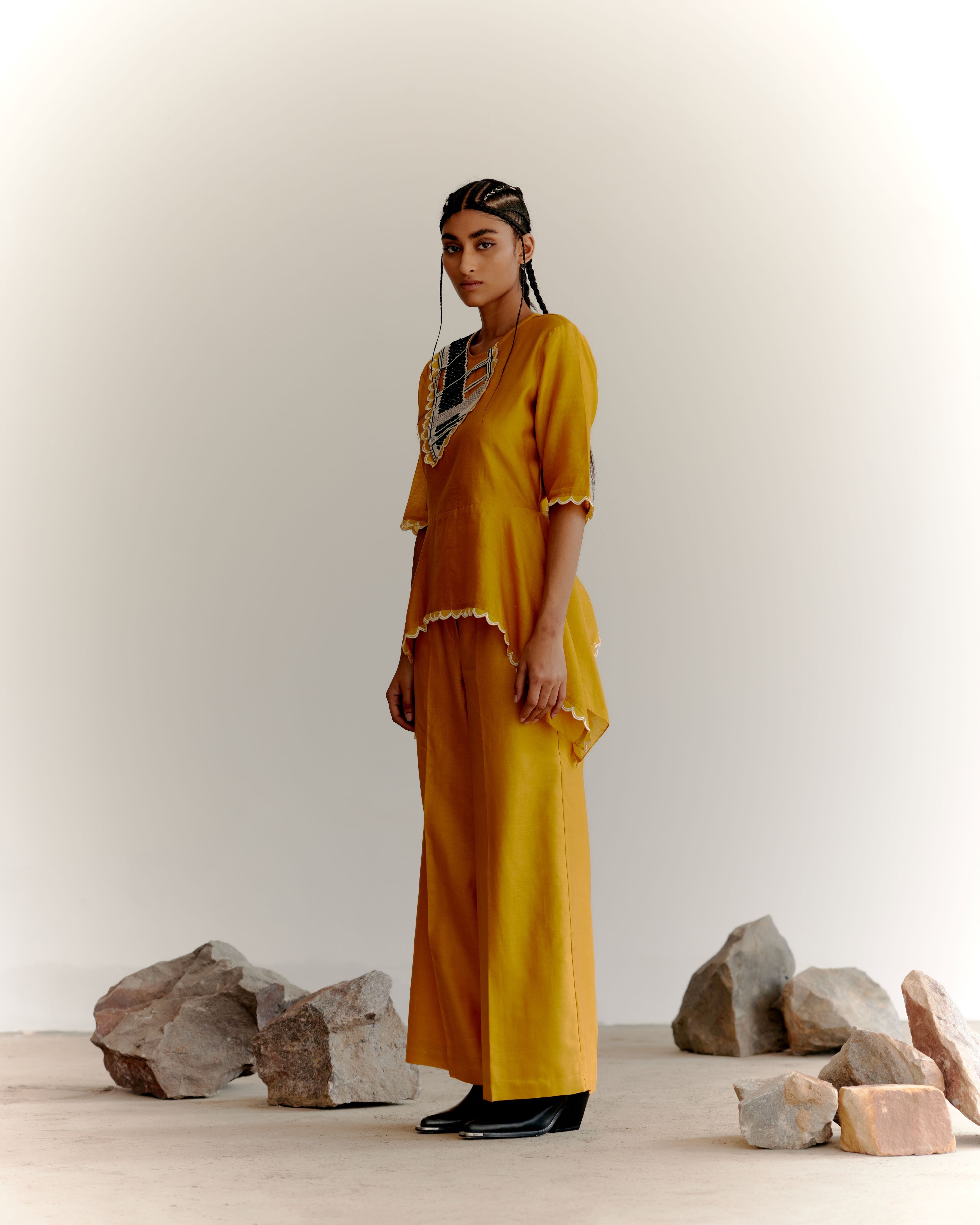 YOKE CO-ORD SET - MUSTARD