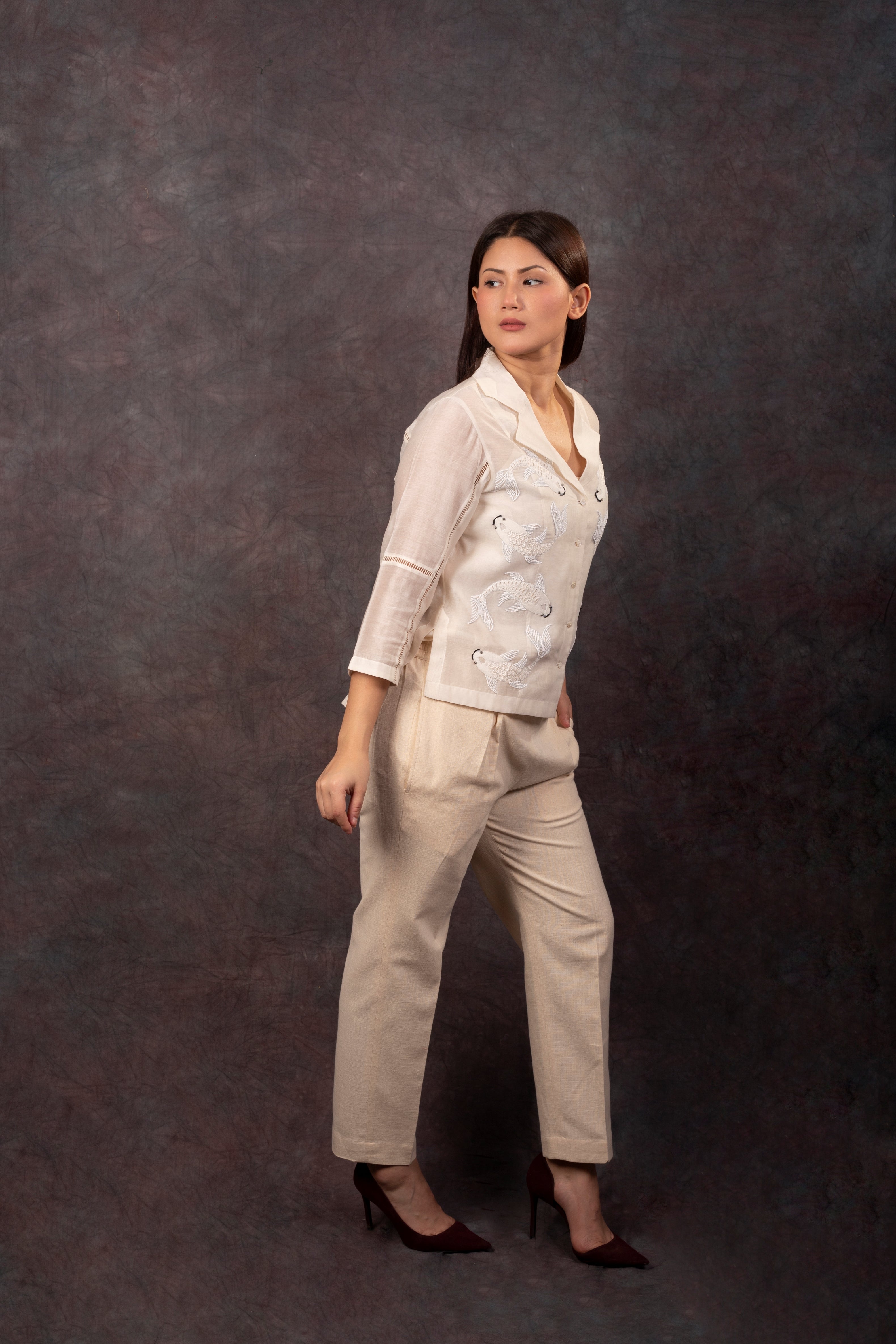 FISH CO-ORD SET IVORY