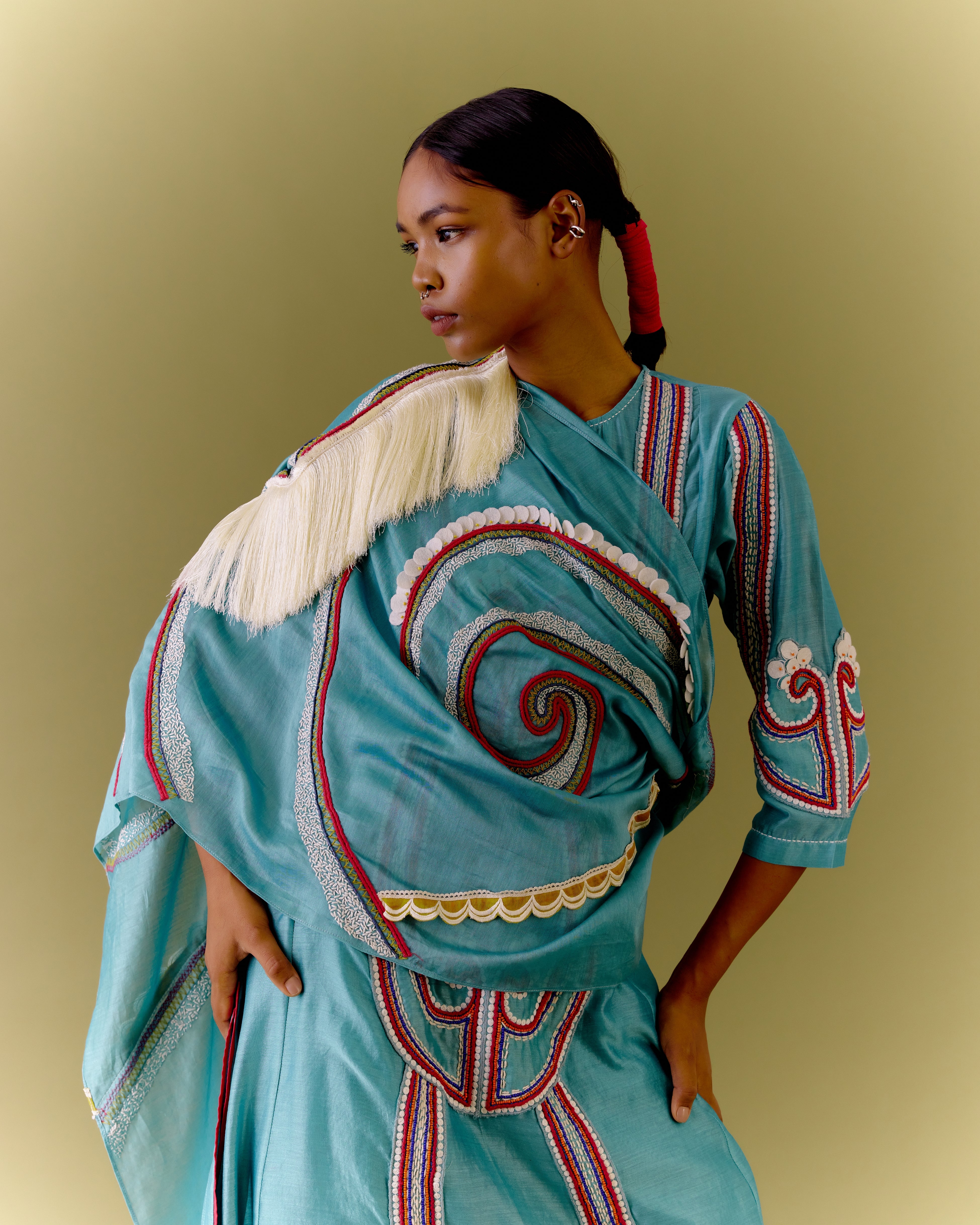 ENCHANTED STRAIGHT KURTA (SAGE)