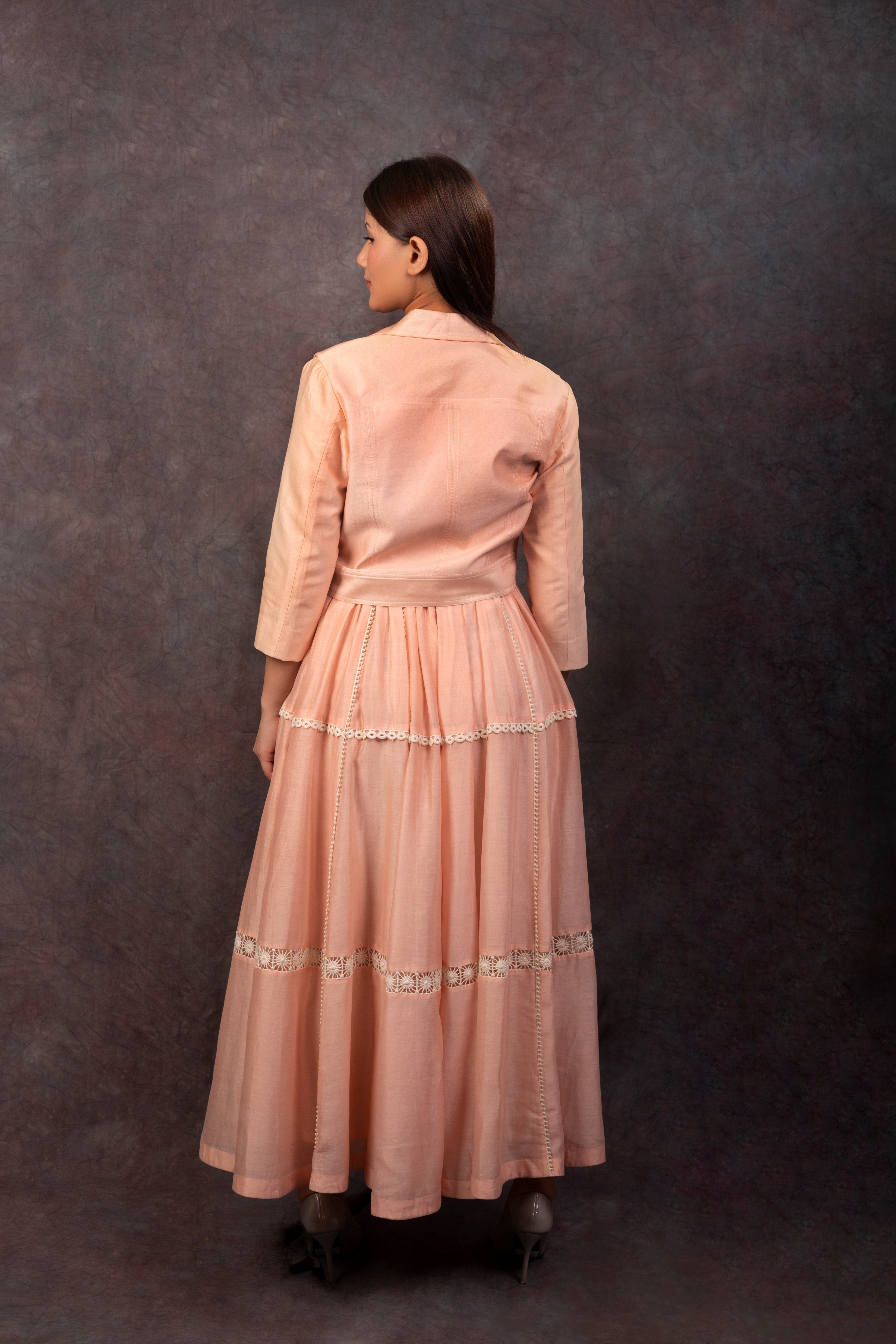 FRINGE JACKET & SKIRT - BABY PINK