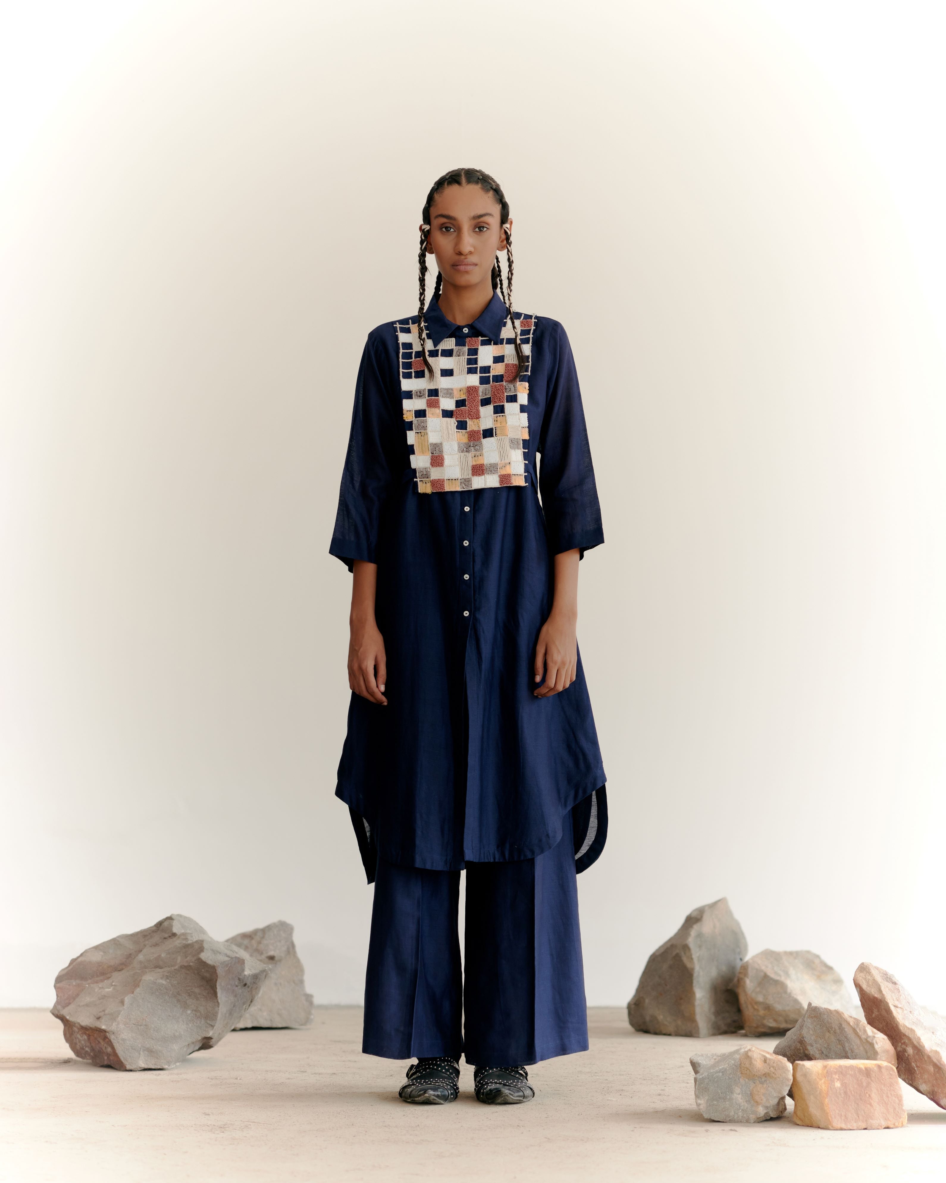 STATEMENT SHIRT SET - INDIGO