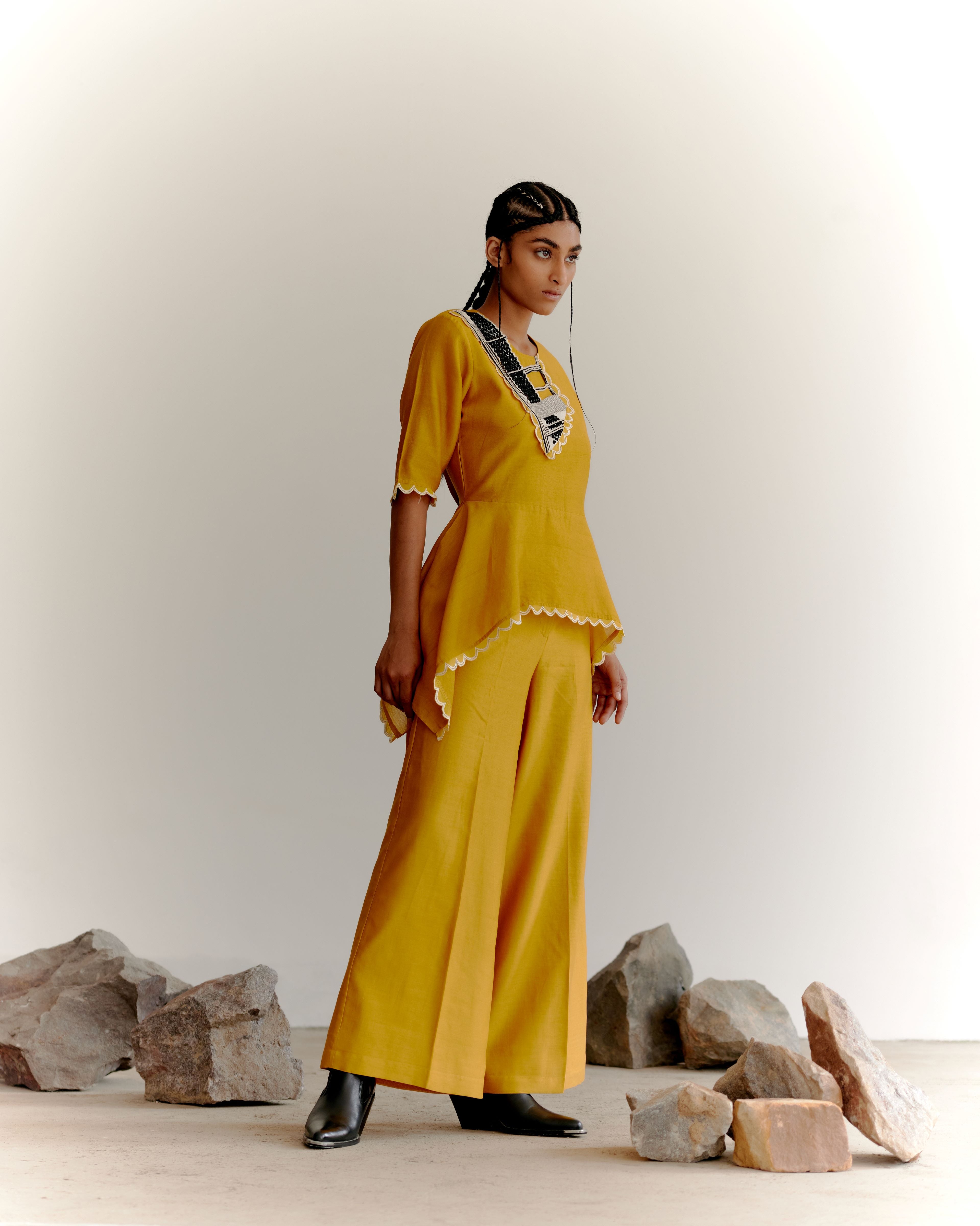 YOKE CO-ORD SET - MUSTARD