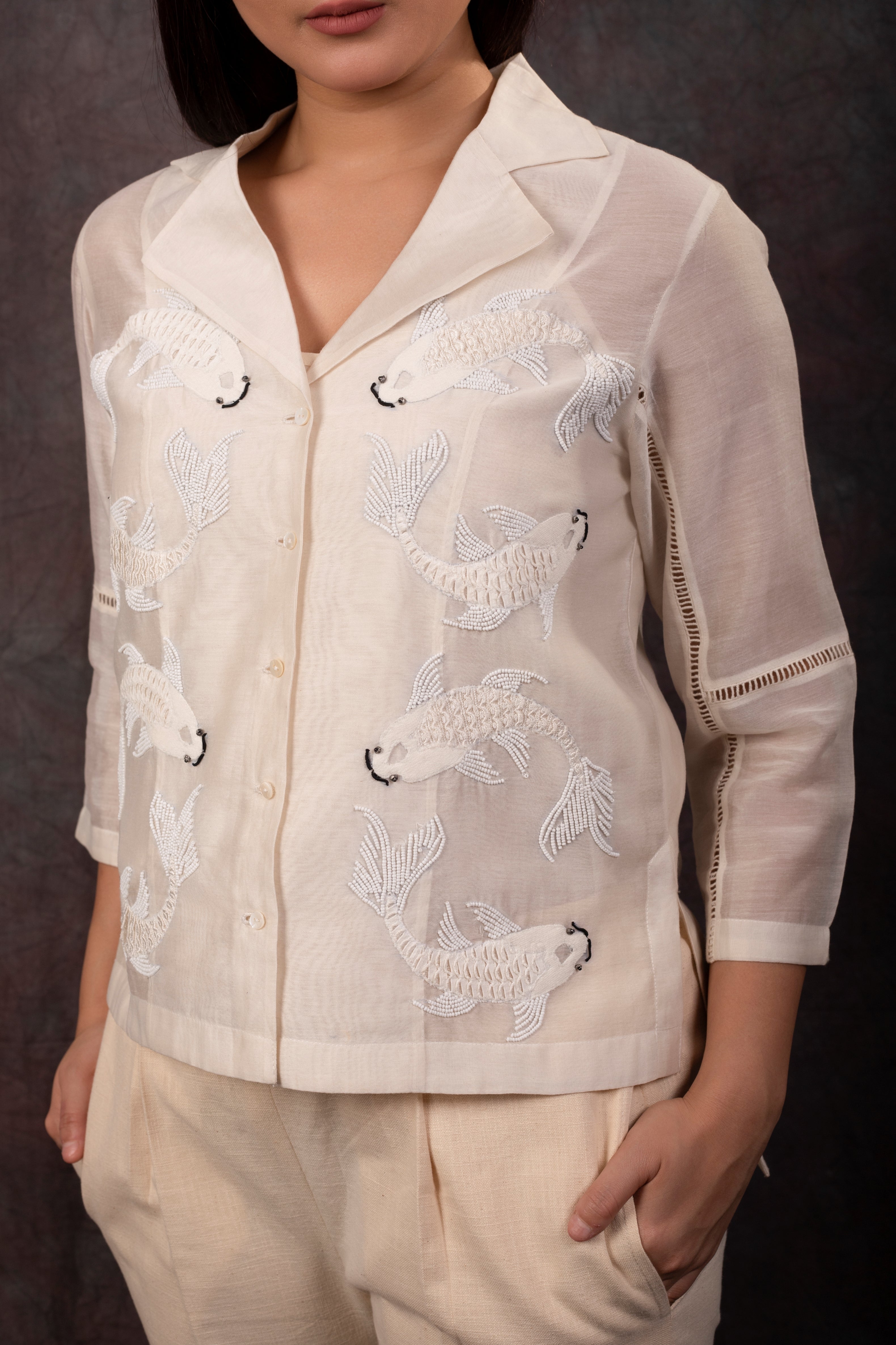 FISH CO-ORD SET IVORY